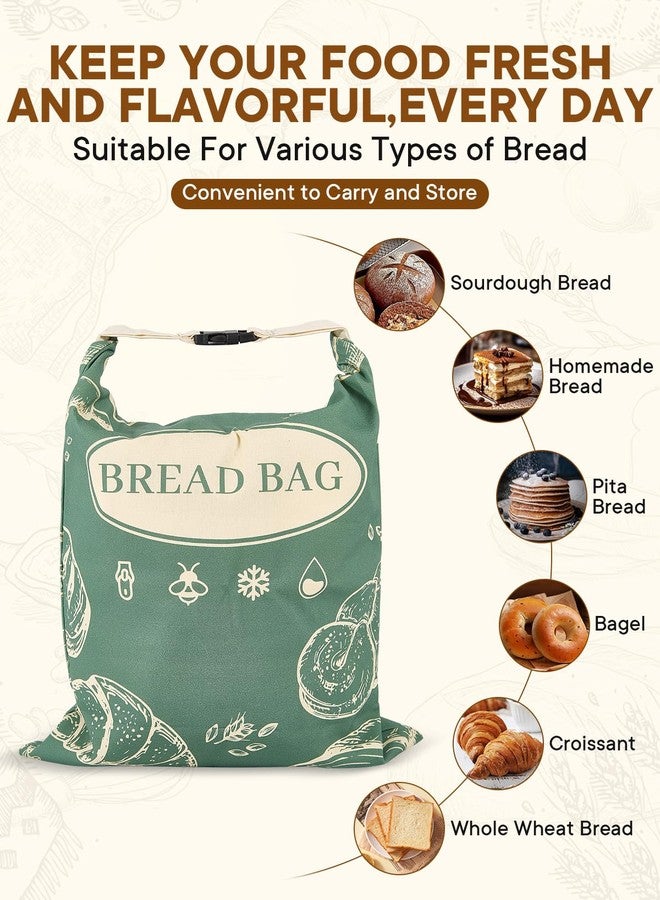 CUIJIALAHA 2 Pack Beeswax Bread Bags with Zipper Reusable Bread Storage Bags for Homemade Bread Sourdough Large Cotton Baguette Bag with Liner Freezer Storage Bag to Keep Fresh Kitchen Baking Supplies - Image 2